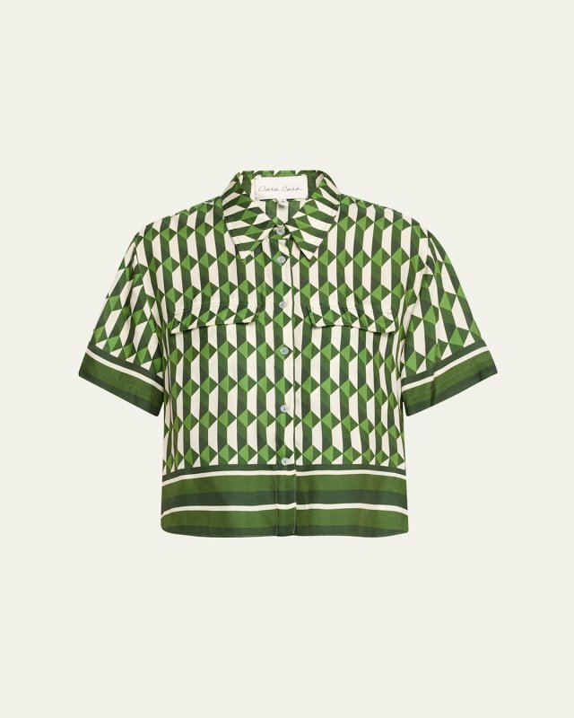 Printed Boxy Short-Sleeve Top